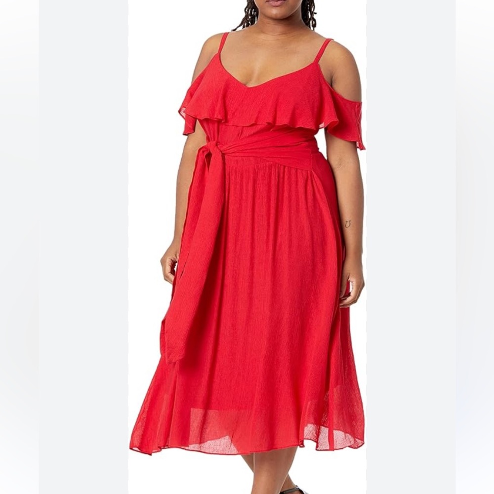 City Chic red love romantic tie dress Sz 20 New